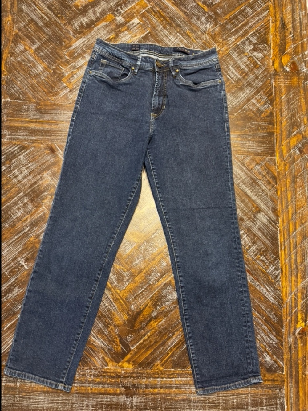 Follies Denim High Rise Straight Leg Jeans Women’s Size 8 Dark Wash Stretch